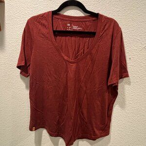 Rust/Red Orange TreeBlend V-Neck T-Shirt - Size XL